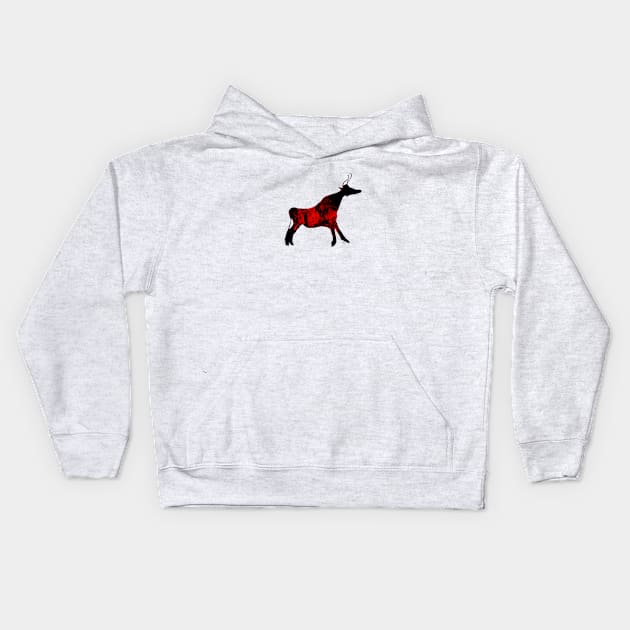 Black-Head Lascaux Cow Kids Hoodie by mindprintz